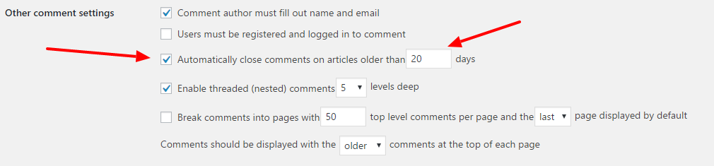 Disable Comments in Pages or Posts