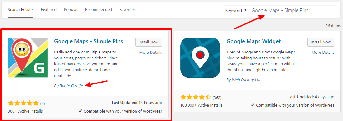Add Google Map Pins
